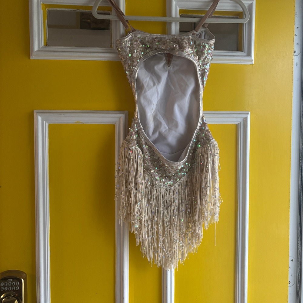 Sequin Fringe Dress, Sleeveless Party Cocktail Dance Dress, flapper costune - Picture 7 of 12